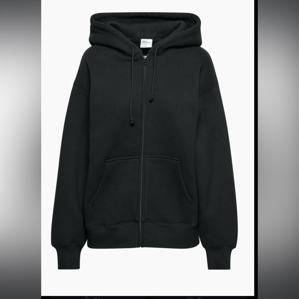 Aritzia Bubblefleece Black Zip-Up Hoodie Size medium